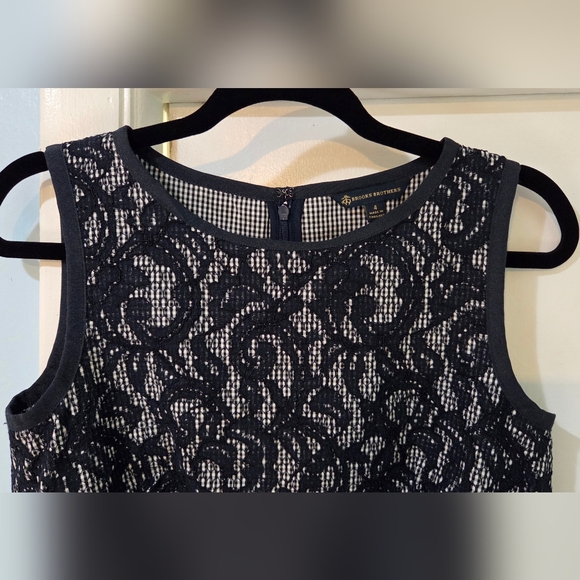 Women's Brooks Brothers Navy And White Sleeveless Dress, Size 4 - Picture 6 of 12